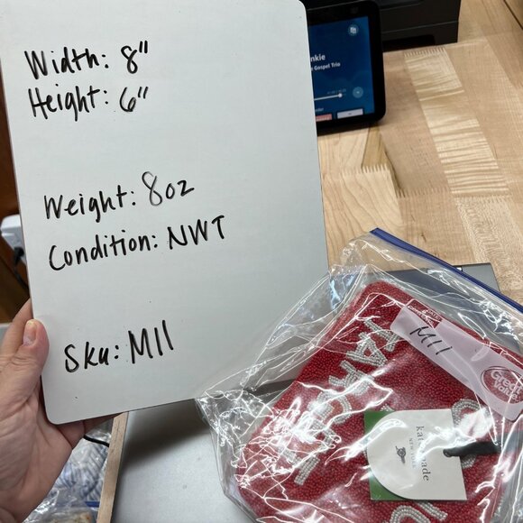 Kate Spade Beaded Pouch "Going To Target" Red White NWT 8" X 6" Wristlet - Picture 11 of 11